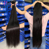 1 3 4 Bundles 28 30 32 40 นิ้วสีธรรมชาติผมบราซิลสาน Remy Straight Bundles Human Hair Extensions Weft Wholesales