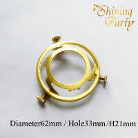 Dia62mm Hole 33mm Pure ssCopper Claw For Lampshade With 3Pcs ss M4 Screws, Fixing Clips for Globe Lighting Accessories