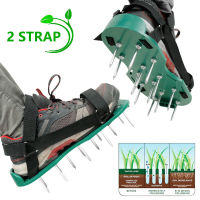 Lawn Aerator Shoes with Hook And Loop Strap Garden Spike Shoes Adjustable Soil Aeration Shoes Heavy Duty Spiked Aerating Sandals