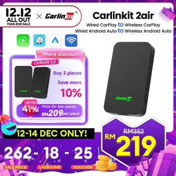 𝑪𝒂𝒓𝒍𝒊𝒏𝑲𝒊𝒕 5.0]CarlinKit 2 Air - Wireless Apple CarPlay & Android  auto Dual-Compatibility Dongle - 2-Channel Wired to Air Adapter Waze  Spotify 5.8Ghz WiFi BT Siri GPS Auto-Connect