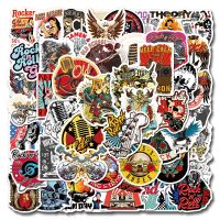 ☜❀❅ 10/50 PCS Rock And Roll Stickers For Laptop Luggage Skateboard Phone Guitar Bike Refrig Phone Classic Retro Band Decals Decor