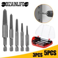 3/5pcs Broken Screw Extractors Hex Drill Damaged Screw Extractor Drill Bit Guide Set Broken Bolt Remover Easy Out Set Power Tool