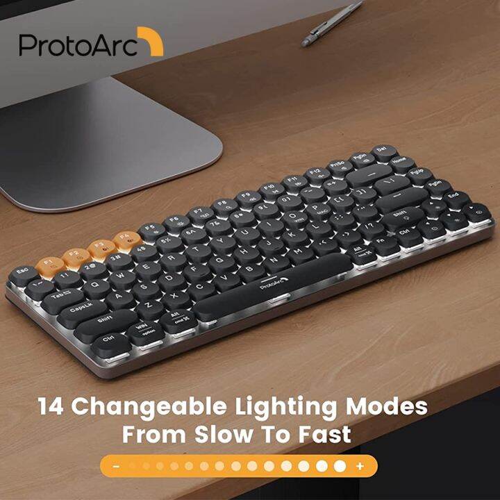 ProtoArc Backlit Wireless Mechanical Keyboard 75 Percent Tactile Quiet