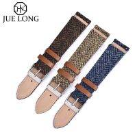 Suitable For Genuine Leather Watch Band 18mm 20mm 22mm Vintage Quick Release Bracelet Men Women 100 Wool Weave Strap