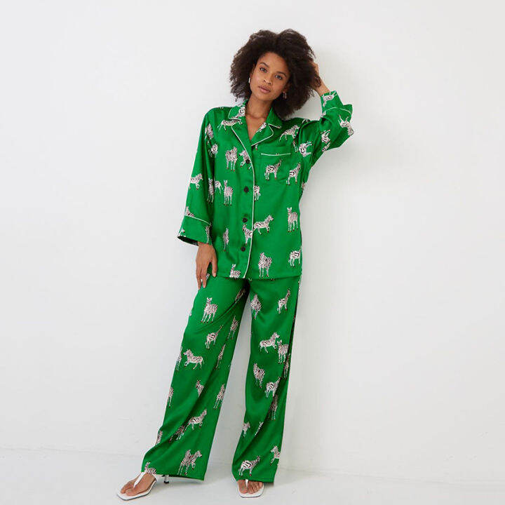 hiloc-zebra-print-satin-sleepwear-long-sleeve-home-suit-for-women-pajama-chic-pattern-trouser-suits-pocket-homewear-autumn