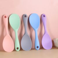 Hanging Silicone Rice Spoon Kitchen Ladle Non-stick Saucepan Electric Rice Cooker Cooking Scoop with Holes Household Items Cooking Utensils