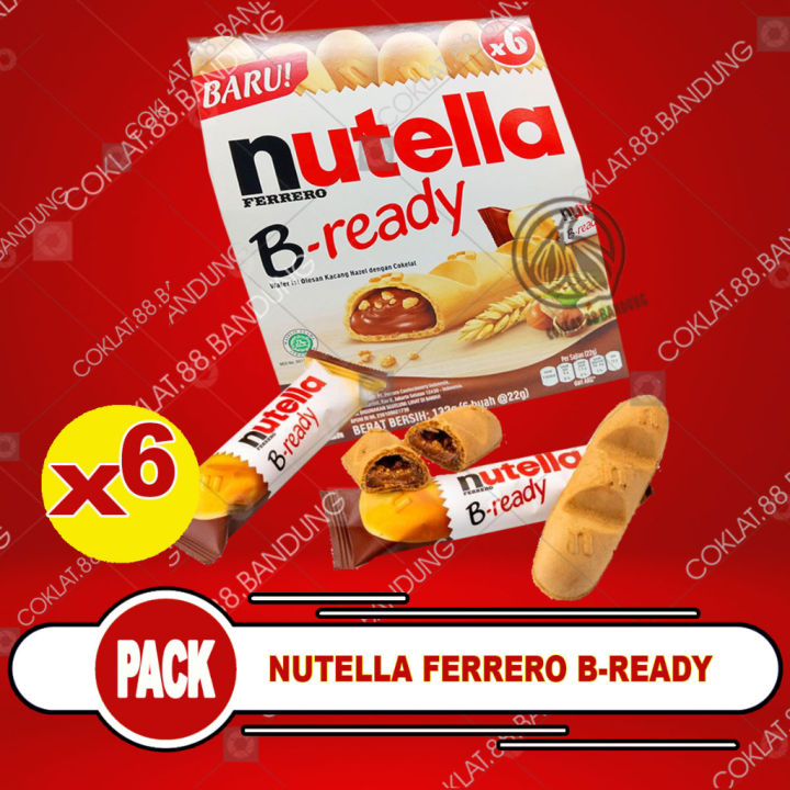 NUTELLA B READY ISI 6 PCS X 22GR 1 BOX, NUTELLA FERRERO B-READY 22 GR X ...