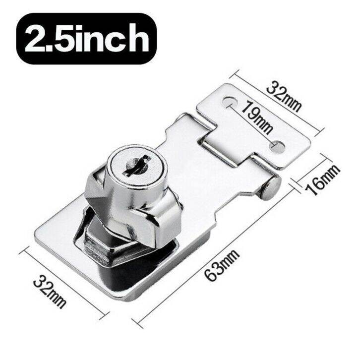 2.5/3/4inch Heavy Duty Locking Hasp And Staple With Keys Padlock ...