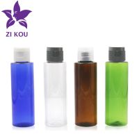 1pcs 100ml White/Black Plastic Flip Top Cap For Container Cosmetic Bottle Empty Transparent Plastic Shampoo Refillable Bottles Travel Size Bottles Con