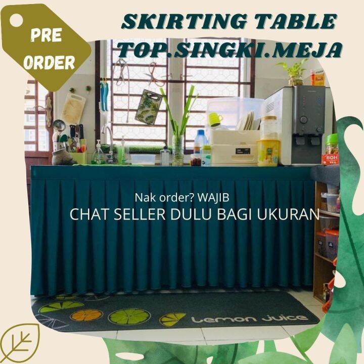 Skirting Dapur Langsir Dapur Table Top Meja Banquet Lazada
