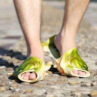 Crazy Fishing Slippers Men Summer Beach Slippers 2021 Hot Style Soft EVA Mans Fish Shoes Unisex Slipper Boys Slides