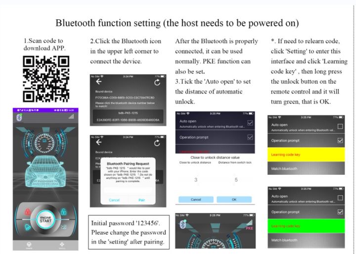 ศัพท์การควบคุมระยะไกลเครื่องยนต์เริ่มต้นหนึ่งปุ่มเริ่มต้นหยุดรถ-autostart-อัตโนมัติระบบ-keyless-e-ntry-อัตโนมัติเซ็นทรัลล็อค