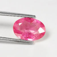 1.25 ct พลอยแดง เผาใหม่ (ruby Oval) สีชมพู ทรงไข่