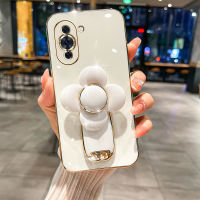 เคสสำหรับ Huawei Nova 10 10 Pro กล่องโลหะชุบหรูหรายืดได้ลายดอกไม้หมุนได้ตามสมัยนิยมเคสซิลิโคนนิ่มกันกระแทกฝาครอบหลังคู่