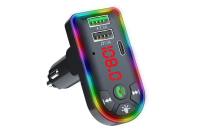 บลูทูธสำหรับรถยนต์ F7 Bluetooth Car Charger LED MP3 TF card Dual usb drive FM transmitter