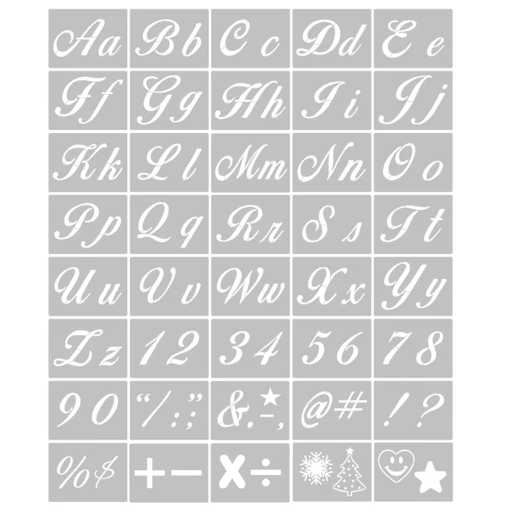 45PCS Stencils Letter and Number Template Reusable Washable Alphabet ...