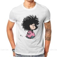 Mafalda Quino Comics Manga Cartoon Essential T Shirt Men Ofertas O-Neck Tshirt Cotton Harajuku Streetwear