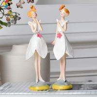 OKDEALS01 2pcs/set นอร์ดิก รูปแกะสลักนางฟ้าสาว นางฟ้าสาว งานฝีมือเรซิน เครื่องประดับสาวดอกไม้น้องสาว สง่างามเรียบหรู ดอกไม้นางฟ้า เพื่อนเพื่อนเพื่อน