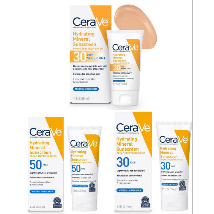 CeraVe Hydrating Mineral Sunscreen for Face♪ Lazada PH