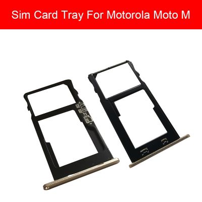 ช่องใส่ถาดซิมการ์ดของแท้สีทองสําหรับ Motorola Moto M XT1662 XT1663 5.5 ใน Micro SIM Card Adapter Holder อะไหล่ซ่อมทดแทน