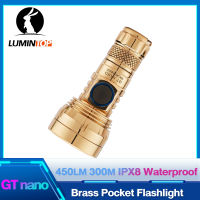 ไฟฉายแบบชาร์จ ไฟฉายทองเหลือง Lumintop GT NANO 10180/10440รองรับแบตเตอรี่300เมตรไฟฉาย EDC ระยะไกล450 Lumens พร้อมการชาร์จ