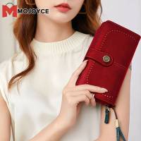 MOJOYCE กระเป๋าสตางค์ทนทานแบบ Dompet Koin PU,กระเป๋าถือน้ำหนักเบากันรอยขีดข่วนมีซิปการพักผ่อนประจำวันความจุสูง