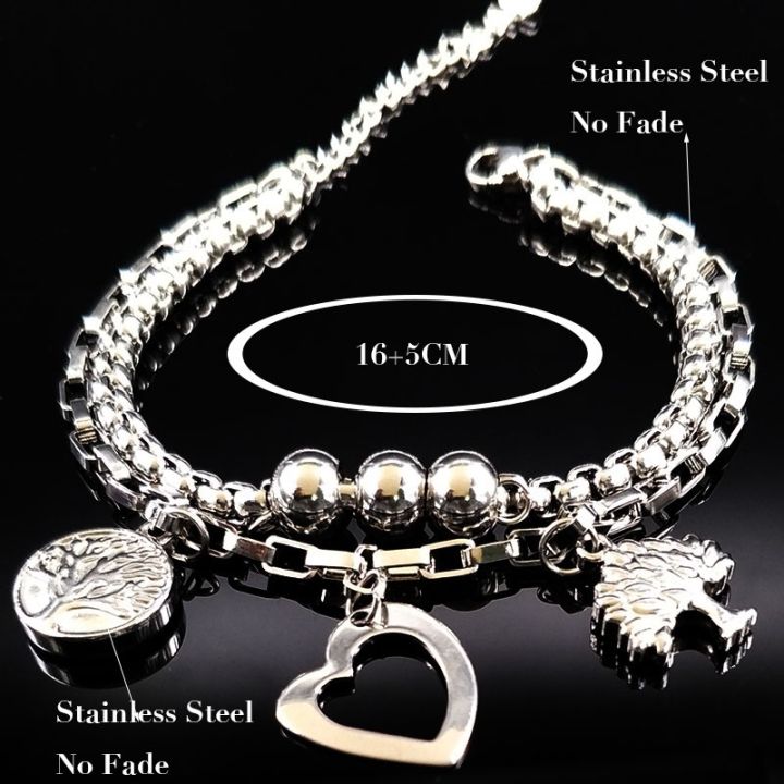 2023-double-love-silver-color-stainless-steel-bracelet-for-women-tree-of-life-bracelets-bangles-jewelry-pulseras-hombre-bbb1s01