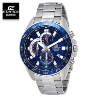 Velashop นาฬิกาข้อมือผู้ชายคาสิโอ Casio Edifice Chronograph สายแสตนเลสสีเงิน หน้าปัดน้ำเงิน รุ่น EFV-550D-2AVUDF,  EFV-550D-2A,  EFV-550D