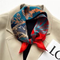 【CW】 Silk Scarf Small Hairband Foulard Female Neck Kerchief Bandana Hair Ties Scarves