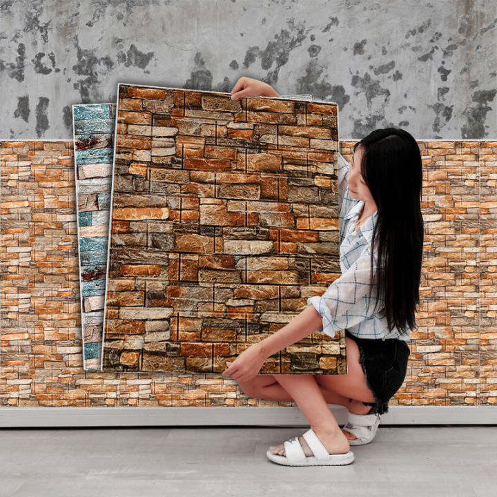 3D Brick Stone Wall Sticker Self-Adhesive Foam Wallpaper Panels Room D –  Zamara Mall