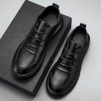 HOT★Shoes Casual Men Leather Big Toe Soft Sole Dress Versatile Business Lace-Up Summer Breathable Style 2023