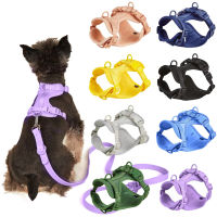 【CW】PVC Dog Harness with Traction Leash Set Cat Strap Adjustable Breathable Harness for Dogs Puppy and Cats Outdoor Walking Travel