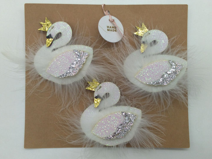 boutique-10pcs-fashion-cute-glitter-tiaras-felt-swan-hairpins-solid-white-fur-bird-hair-clips-princess-headwear-hair-accessories