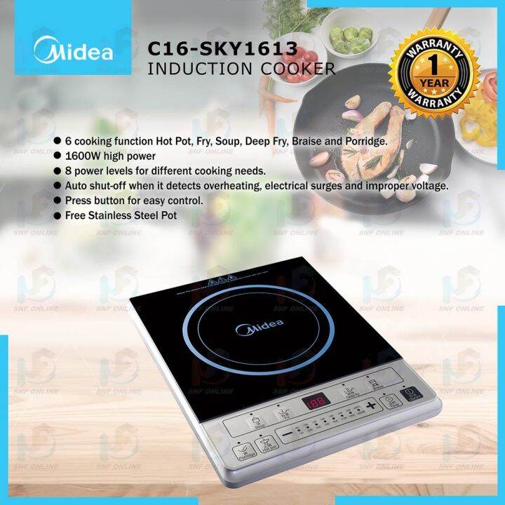 MIDEA C16SKY1613 1600W SOFT TOUCH CONTROL INDUCTION COOKER Lazada