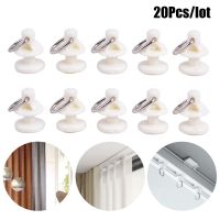 【cw】 20pcs Curtain Track Glider Rail Hook Rollers Tracks Accessories !