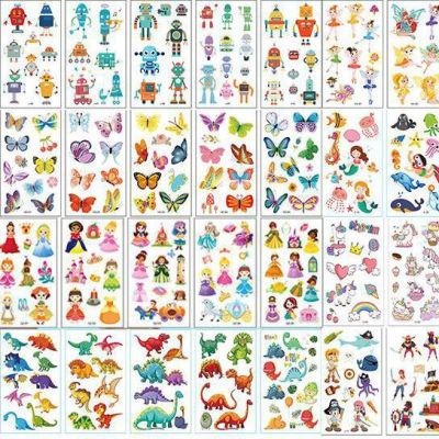 hot！【DT】✒♦  10pcs Childrens Stickers Kids Cartoon Fun Temporary Face