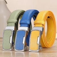 New Fshion 2.3CM Women Genuine Leather Belt Strap Candy Color All-match Ladies Adjustable Belts Designer Automatic belt buckle Belts