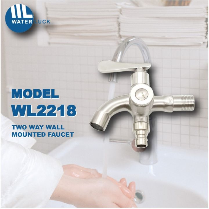 Wall Mounted faucet 2 way Stainless Steel Type | Lazada PH