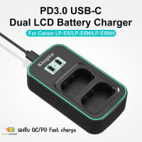 จัดส่งฟรี 2400 mAh LPE6NH lpe6 แบตเตอรี่แท่นชาร์จ / dc coupler(Canon LP-E6NH  / LPE6N)(80D /5D Mark II /6D /EOS R /EOS R5 R6)