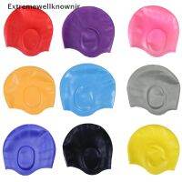 【health】 Erph Waterproof silicone diving swimming cap long hair protection ear cup swim caps New