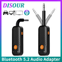 DISOUR ตัวรับสัญญาณเสียงบลูทูธ2-In-1แบบพกพาขนาดเล็ก3.5MM AUX พร้อมไมค์สเตอริโอตัวรับสัญญาณ WiFi สำหรับหูฟัง PC T V สวิตช์เครื่องขยายเสียงลำโพงรถยนต์