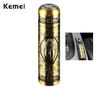 ZZOOI Kemei T8 Mini Electric Shaver Men Vintage Buddha Head Rotary Beard Razor Type-c USB Rechargeable Small Portable Shaving Machine