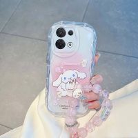 OPPO Reno เคสโทรศัพท์8 5G Reeno 8T 5G เคส OPPO Reno 8Z 7Z 7Pro 6Z 6 5G ใหม่ขอบครีมรูปคลื่นปลอกอ่อนน่ารักเคสการ์ตูนซินนามอนใสใสกันกระแทกเคสโทรศัพท์พร้อมสร้อยข้อมือคริสตัล