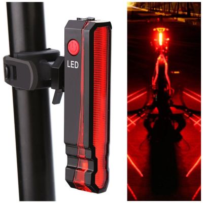 ♦❅❀ Bike Rear Light Laser Line Warning Lamp Waterproof Seatpost LED Light USB Rechargeable MTB Road Bicycle Taillight