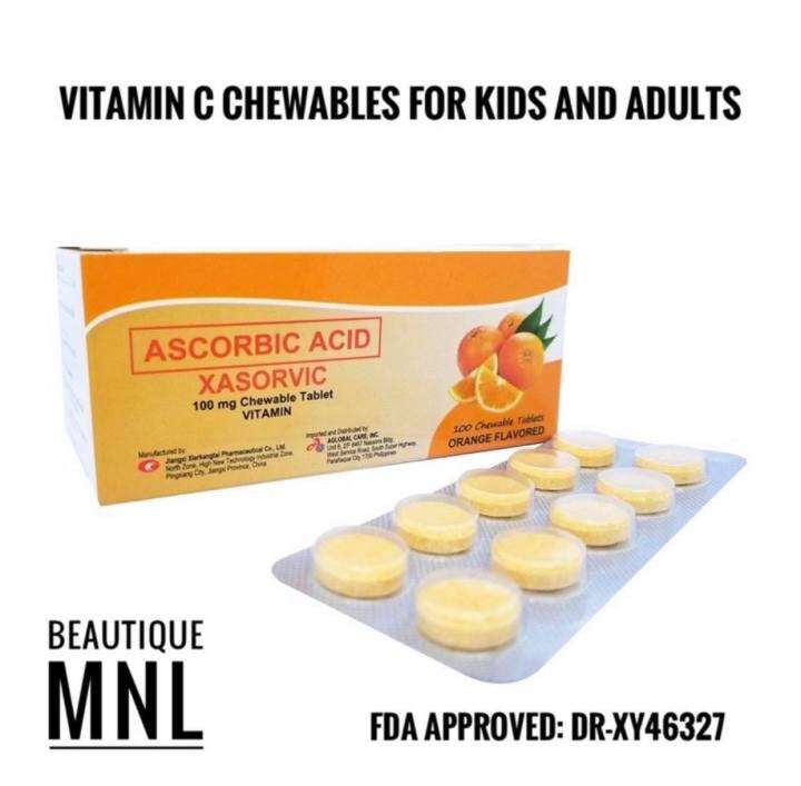 Ascorbic Acid Vitamin C Chewables for Kids 100mg (100 Chewable Tablets