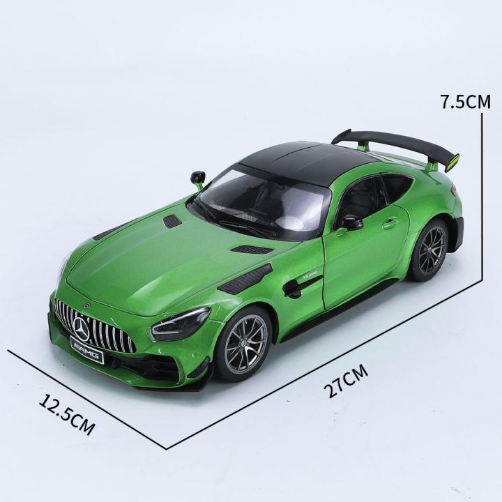 1-18-benz-gtr-สีเขียวปีศาจล้อแม็ก-die-cast-รถของเล่นรุ่นเสียงและแสงเด็กของเล่นของสะสมของขวัญวันเกิด