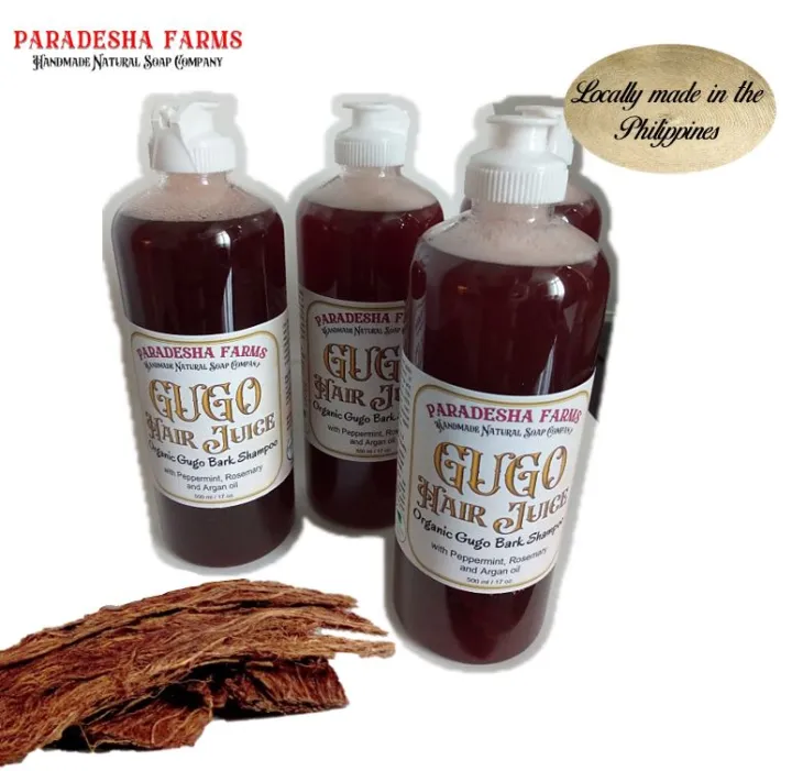 All Natural Gugo Bark Shampoo with Peppermint, Rosemary and Argan oil