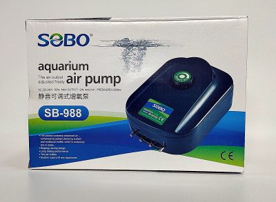 SOBO SB-988 ปั๊มออกซิเจน (ปั้มลม 4ทาง เสียงเงียบ ลมแรง ควบคุมแรงลมได้) SB988 ปั๊มลม ปั๊มตู้ปลา