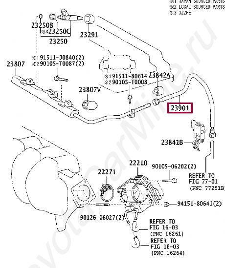 ส่งฟรี-ท่อแรงดันน้ำมันเชื้อเพลิง-ท่อน้ำมันเบนซินเข้ารางหัวฉีด-toyota-altis-1-6-1-8-1zzfe-3zzfe-ปี-2008-2010-23901-0d110-แท้เบิกศูนย์