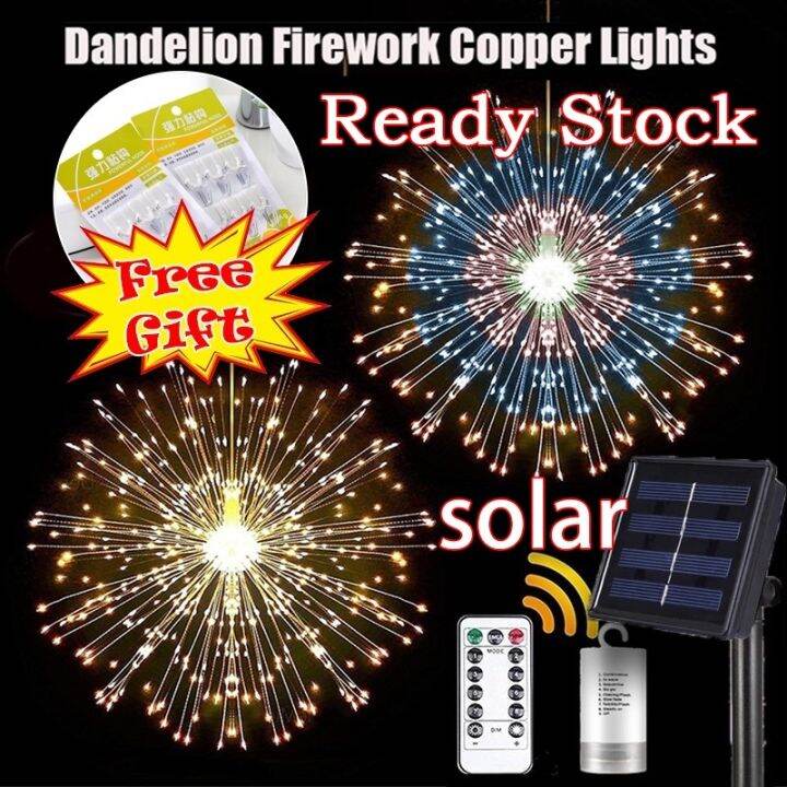 200Leds 8 Remote control light modes Solar Powered Ground Plug